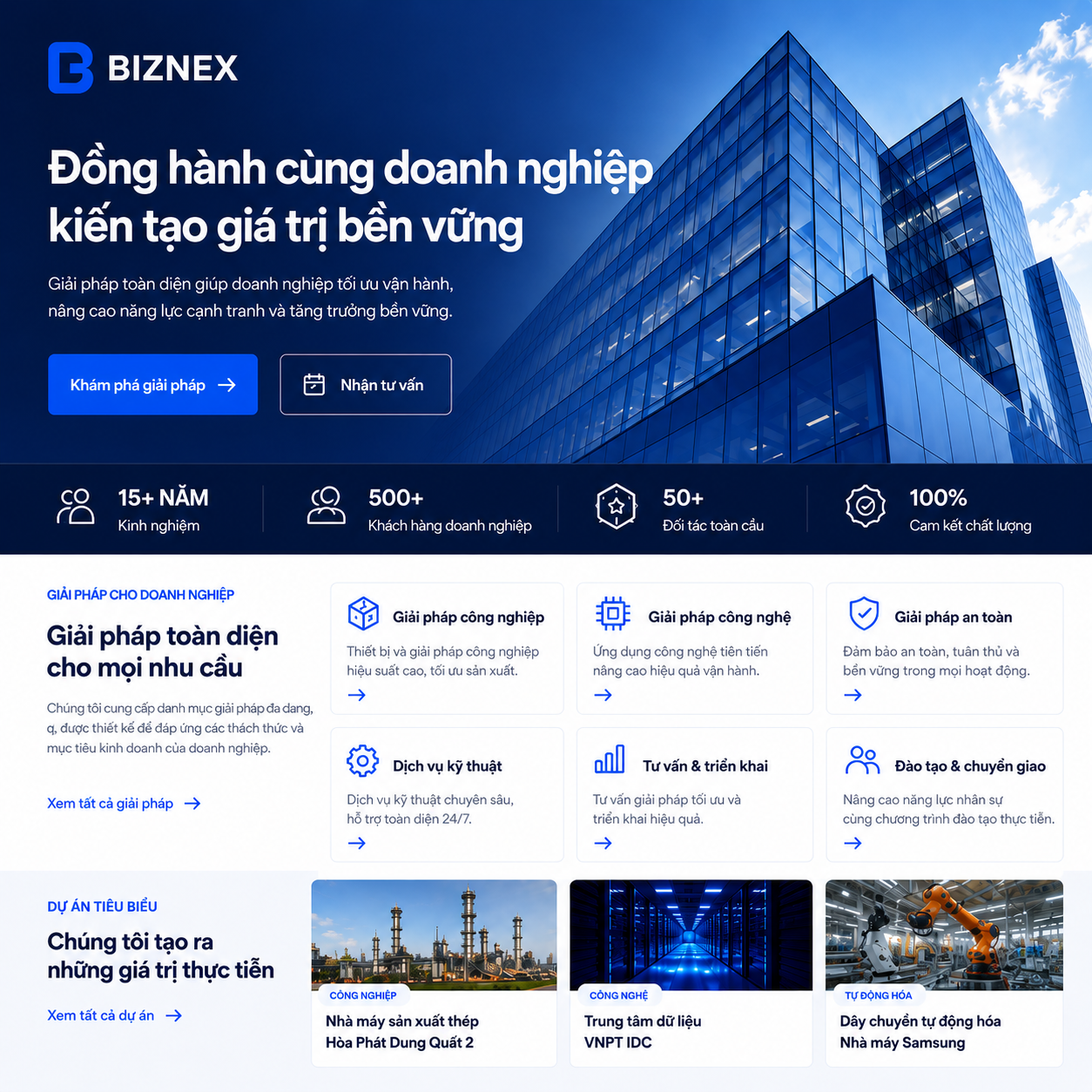 Mẫu giao diện doanh nghiệp B2B
