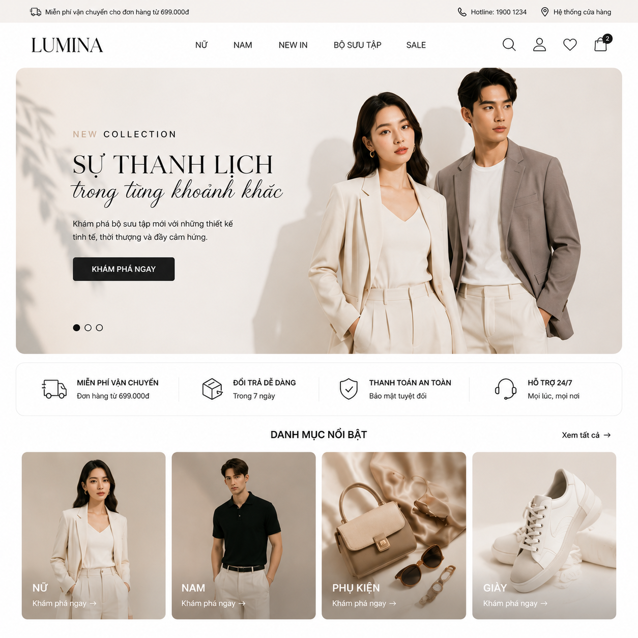 Mẫu giao diện bán hàng thời trang