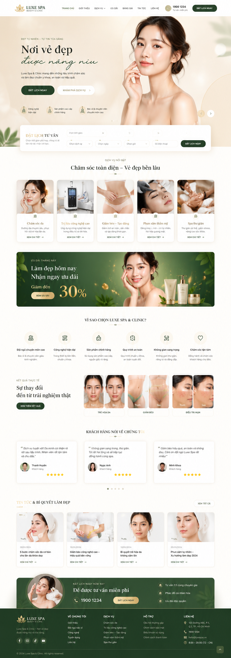 Mẫu giao diện Spa - thẩm mỹ viện