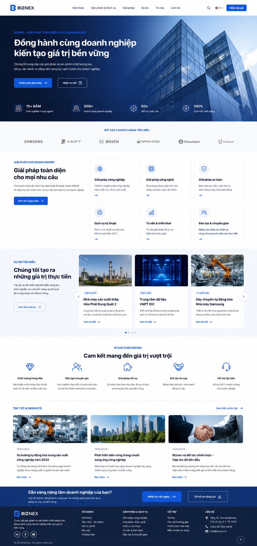 Mẫu giao diện doanh nghiệp B2B
