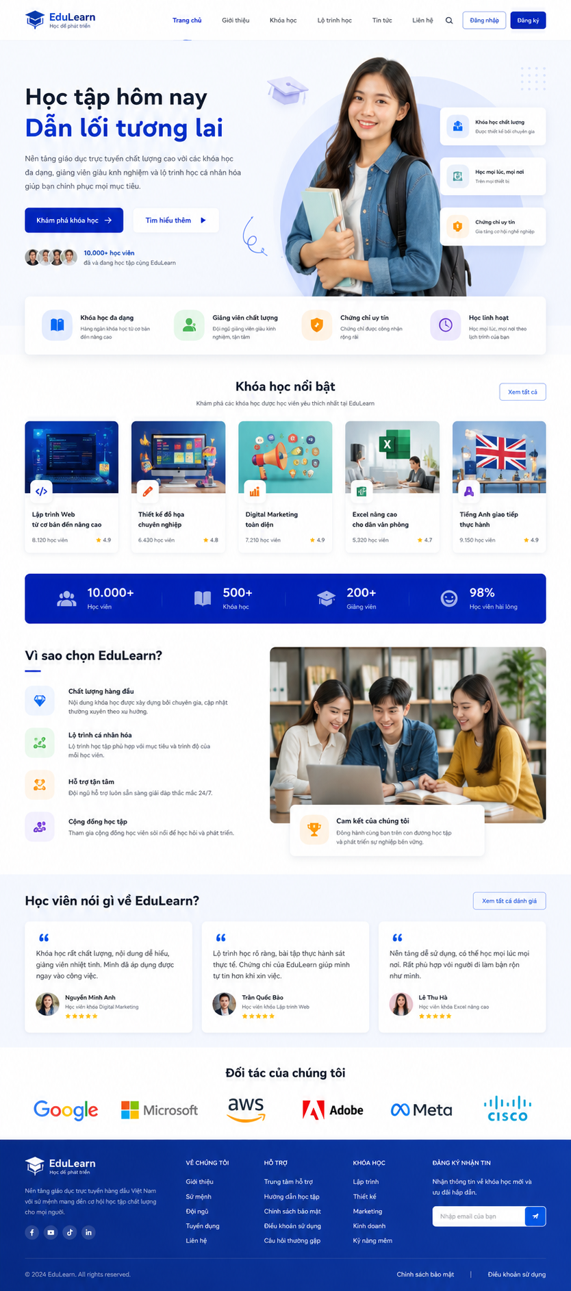 Mẫu giao diện giáo dục đào tạo